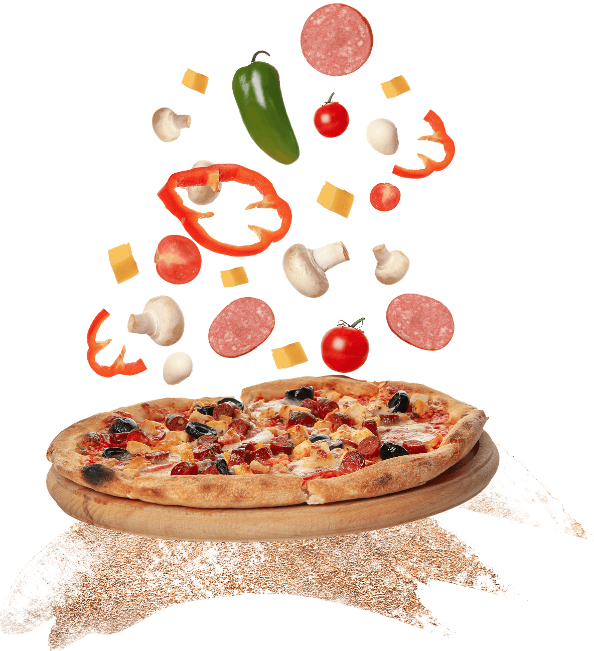 Pizza Garcia's com ingredientes